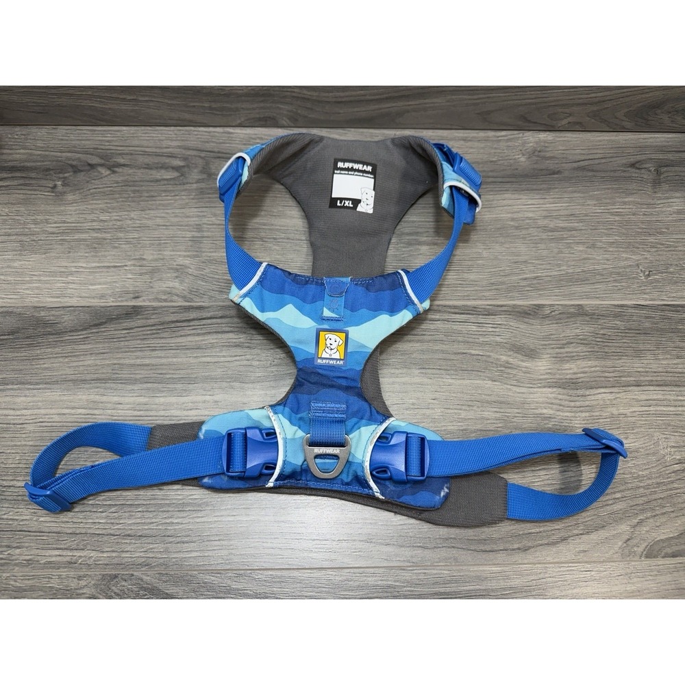 Ruffwear Front Range Dog Harness L/XL Blue Camo Travel Outdoor Walking